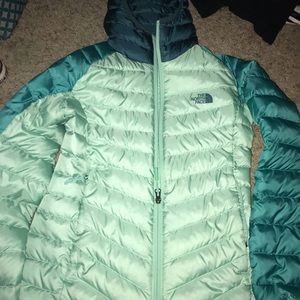 Teal north face jacket